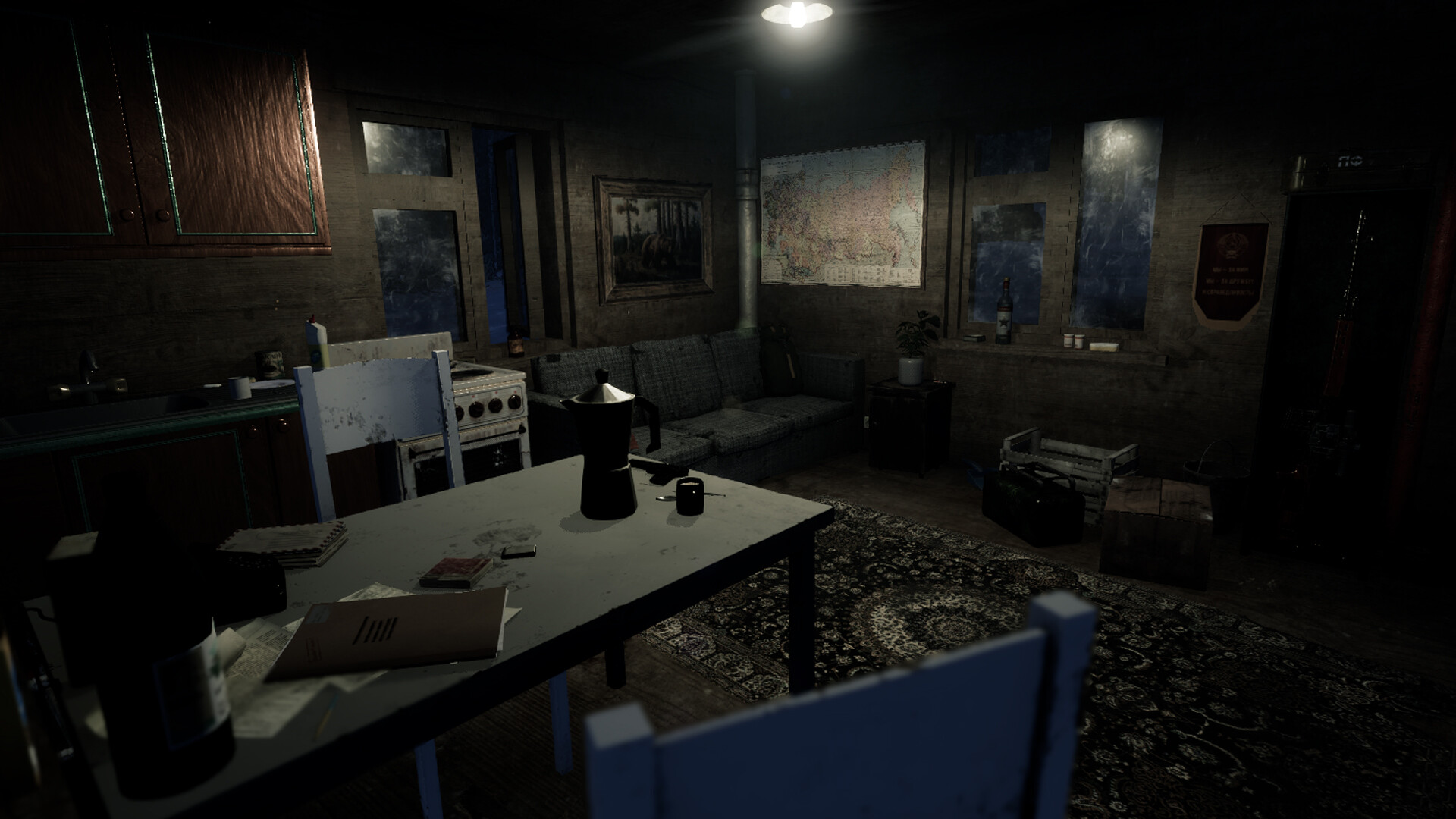 Detailed Cold War interior in Dangerous Connections
