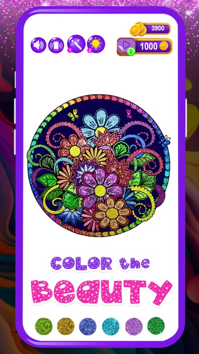 Glitter Color By Number gameplay screenshot 1